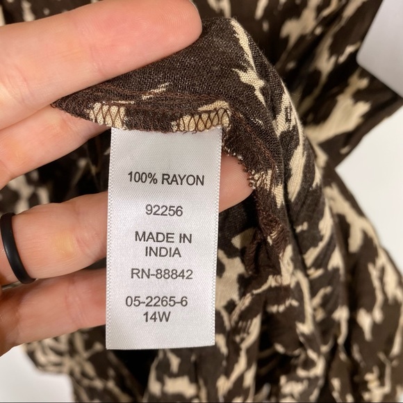 New Roaman’s Animal Print Button Down Dress 14W - Picture 7 of 7